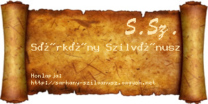 Sárkány Szilvánusz névjegykártya